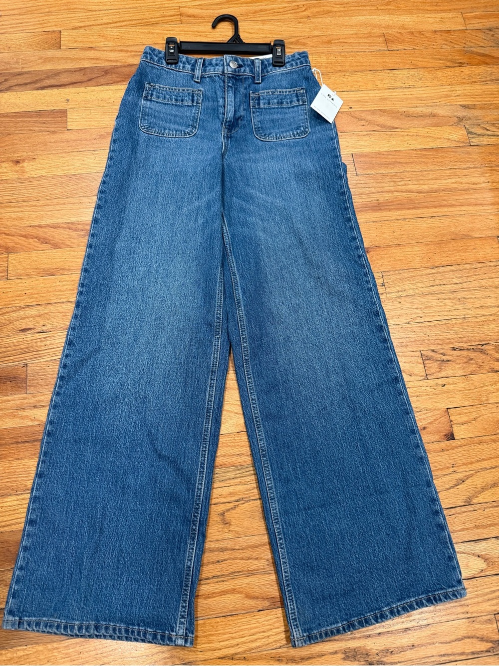 High-Rise Wide Leg Denim Pants - Blue
